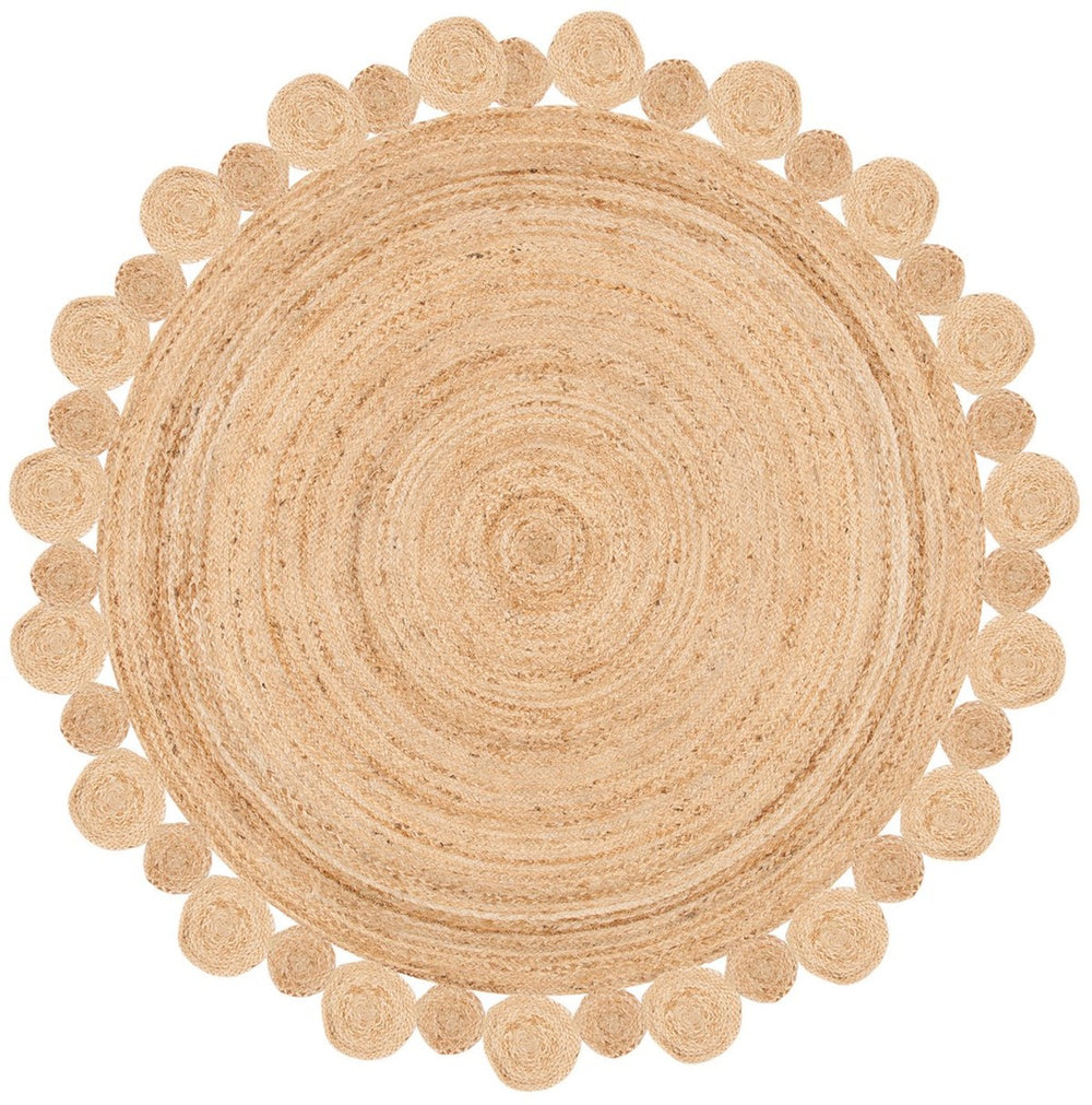 Natural Fiber 307 Contemporary Power Loomed 100% Jute Pile Rug Natural