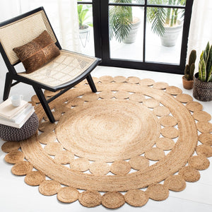 Natural Fiber 308 Contemporary Power Loomed 100% Jute Pile Rug Natural