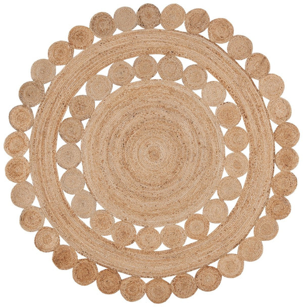 Natural Fiber 308 Contemporary Power Loomed 100% Jute Pile Rug Natural