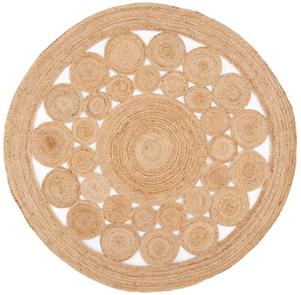 Natural Fiber 309 Contemporary Power Loomed 100% Jute Pile Rug Natural