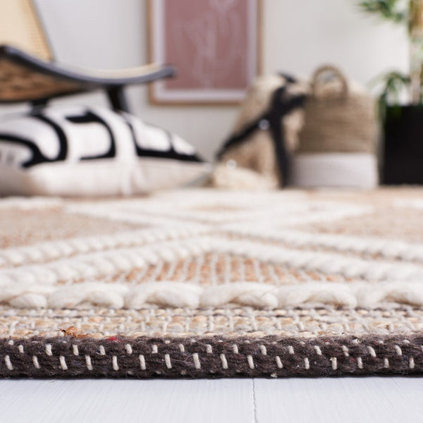 Safavieh Natural Fiber 376 Flat weave 60% Jute 20% Wool/20% Cotton Rug NFB376A-8