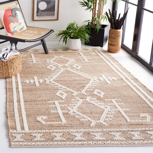 Safavieh Natural Fiber 377 Flat weave 60% Jute 20% Wool/20% Cotton Rug NFB377A-8