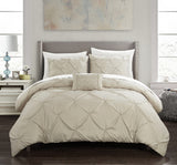 Daya Taupe King 4pc Duvet Set