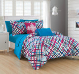 Abstract Fuschia Full 9pc Comforter Set