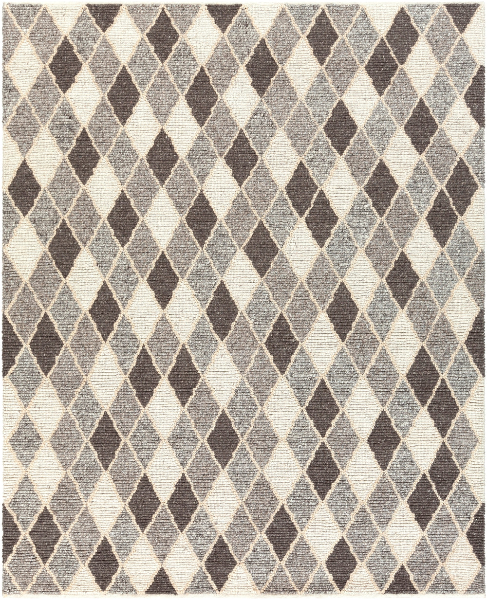 Nico NIC-7002 Global Wool, Viscose Rug NIC7002-69 Charcoal, Black, Medium Gray, Ivory 60% Wool, 40% Viscose 6' x 9'