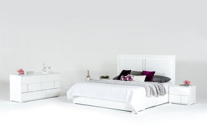 VIG Furniture Queen Modrest Nicla Italian Modern White Bed VGACNICLA-BED-Q