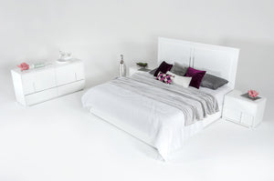 VIG Furniture Eastern King Modrest Nicla Italian Modern White Bed VGACNICLA-BED-EK