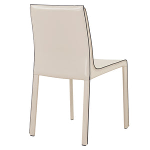 Gervin Recycled Leather Chair Set of 2 - Modern Minimalist Design with Sturdy Steel Frame