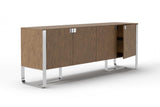 VIG Furniture Modrest Pauline- Modern Walnut and Stainless Steel Sideboard Buffet VGBB-MI2203T-WAL-B VGBB-MI2203T-WAL-B