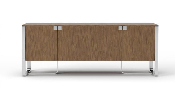 VIG Furniture Modrest Pauline- Modern Walnut and Stainless Steel Sideboard Buffet VGBB-MI2203T-WAL-B VGBB-MI2203T-WAL-B