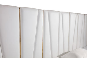 VIG Furniture Modrest Nixa - Eastern King Modern White + Gold Bed + Nightstands VGVCBD1909-BLK-BED-2NS-SET-EK