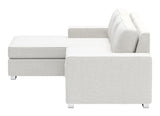 Zuo Modern Brickell 100% Polyester, Plywood, Steel Modern Commercial Grade Sectional White, Chrome 100% Polyester, Plywood, Steel