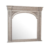 Kingsbury Beveled Dresser Mirror - Elegant French Gray Finish with Architectural Frame & Easy Assembly