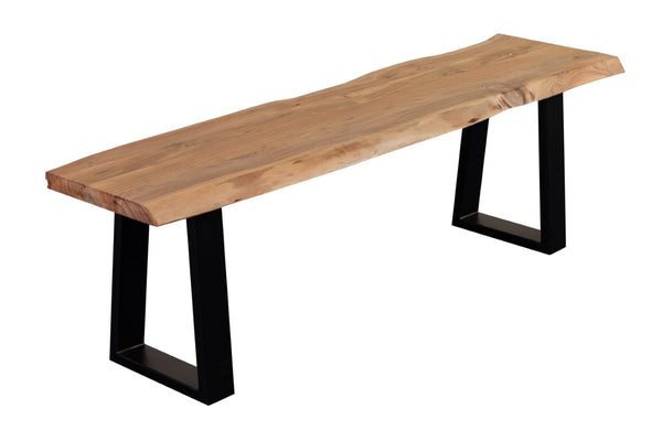 Porter Designs Manzanita Live Edge Solid Acacia Wood Natural Dining Bench Natural 07-196-13-BN58T-KIT