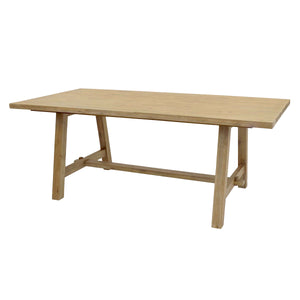 Bedford 79” Rectangular Dining Table - Rustic Acacia Wood with Farmhouse Charm for 6-8 Guests