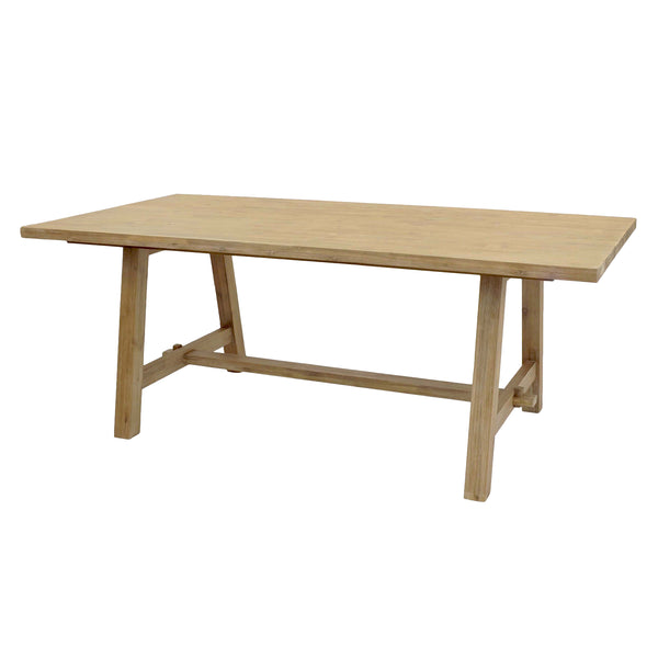 Bedford 79” Rectangular Dining Table - Rustic Acacia Wood with Farmhouse Charm for 6-8 Guests