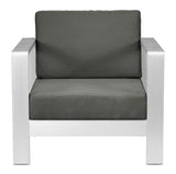 English Elm EE2966 100% Olefin, Aluminum, Polyethylene Modern Commercial Grade Arm Chair Dark Gray, Silver 100% Olefin, Aluminum, Polyethylene