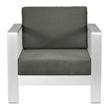 Zuo Modern Cosmopolitan 100% Olefin, Aluminum, Polyethylene Modern Commercial Grade Arm Chair Dark Gray, Silver 100% Olefin, Aluminum, Polyethylene