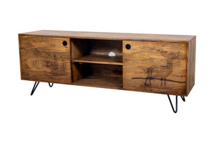 Porter Designs Alpine Solid Wood Transitional TV Stand Natural 06-215-10-5547