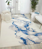 Nourison Twilight TWI27 Artistic Machine Made Loomed Indoor Area Rug Ivory/Blue 7'9" x 9'9" 99446054425