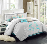 Bliss Garden Turquoise King 8pc Comforter Set