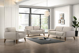 Porter Designs Modena Top Grain Leather Modern Sofa Cream 02-204-01-0194