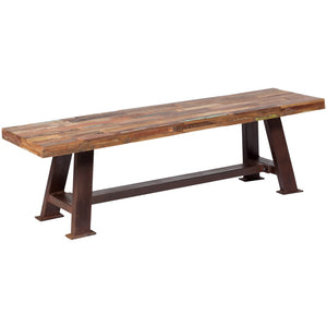 Porter Designs Brooklyn Eco-Friendly Reclaimed Wood Reclaimed Dining Bench Multicolored 07-114-13-5295-KIT