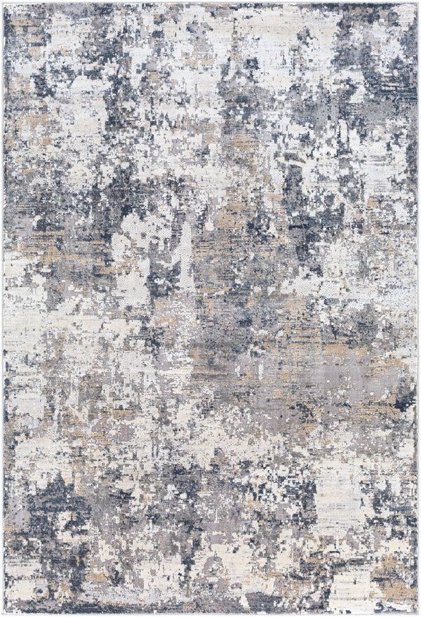 Norland NLD-2304 Modern Polypropylene, Polyester Rug NLD2304-573 Light Gray, Charcoal, Navy, Butter, Cream 70% Polypropylene, 30% Polyester 5' x 7'3"