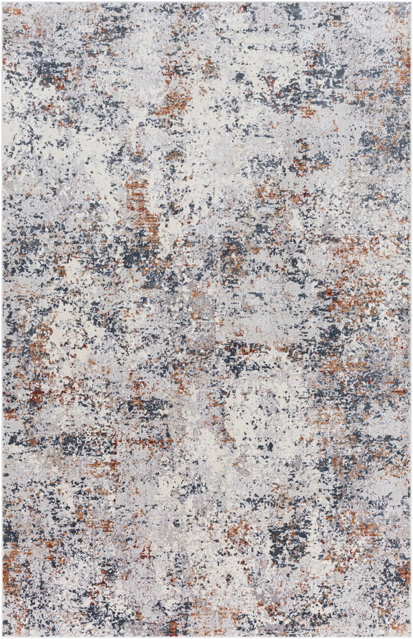 Norland NLD-2305 Modern Polypropylene, Polyester Rug NLD2305-6796 Light Gray, Charcoal, Cream, Burnt Orange, Camel 70% Polypropylene, 30% Polyester 6'7" x 9'6"