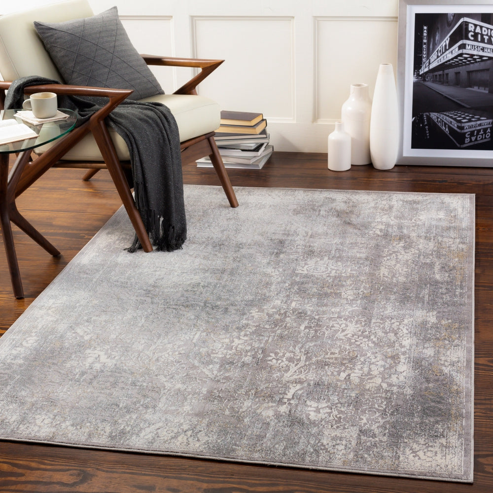 Norland NLD-2313 Traditional Polypropylene, Polyester Rug NLD2313-912 Medium Gray, Cream, Khaki 70% Polypropylene, 30% Polyester 9' x 12'