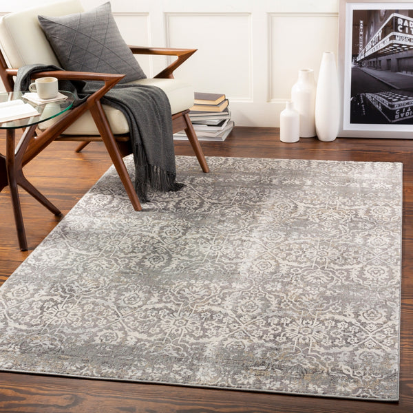 Norland NLD-2315 Traditional Polypropylene, Polyester Rug NLD2315-912 Medium Gray, Cream, Beige, Khaki 70% Polypropylene, 30% Polyester 9' x 12'