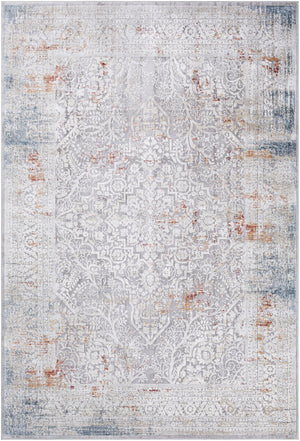 Norland NLD-2316 Traditional Polypropylene, Polyester Rug NLD2316-6796 Medium Gray, Cream, Beige, Camel, Burnt Orange, Dark Blue, Denim 70% Polypropylene, 30% Polyester 6'7" x 9'6"