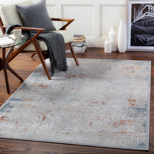 Norland NLD-2316 Traditional Polypropylene, Polyester Rug NLD2316-912 Medium Gray, Cream, Beige, Camel, Burnt Orange, Dark Blue, Denim 70% Polypropylene, 30% Polyester 9' x 12'