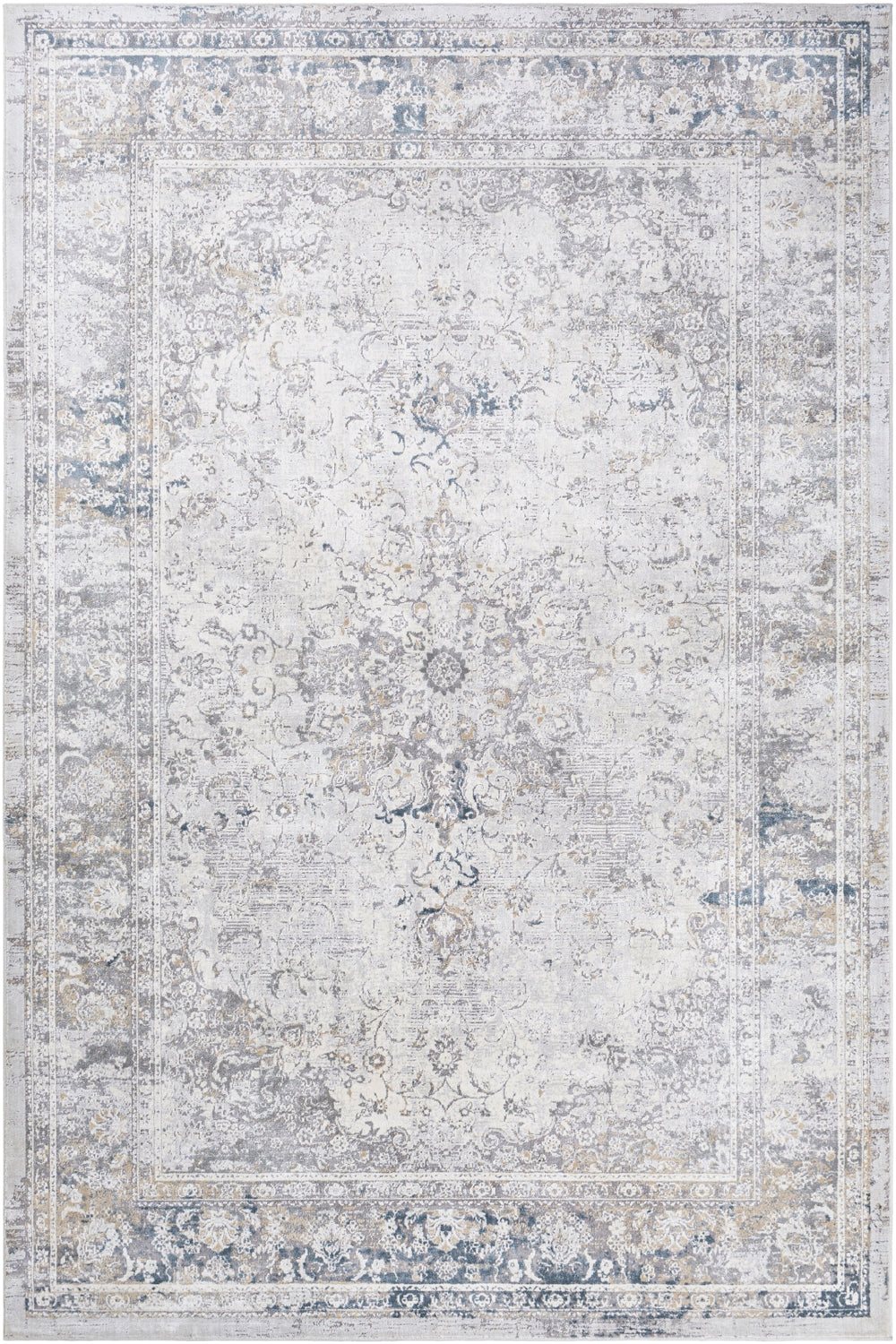 Norland NLD-2317 Traditional Polypropylene, Polyester Rug NLD2317-912 Medium Gray, Charcoal, Cream, Khaki 70% Polypropylene, 30% Polyester 9' x 12'