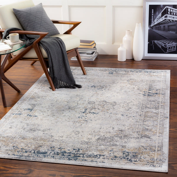 Norland NLD-2317 Traditional Polypropylene, Polyester Rug NLD2317-912 Medium Gray, Charcoal, Cream, Khaki 70% Polypropylene, 30% Polyester 9' x 12'