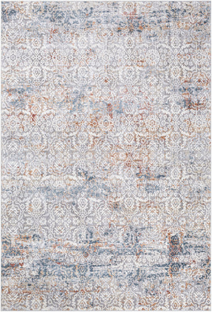 Norland NLD-2319 Traditional Polypropylene, Polyester Rug NLD2319-6796 Medium Gray, Cream, Dark Blue, Denim, Camel, Burnt Orange, Khaki 70% Polypropylene, 30% Polyester 6'7" x 9'6"