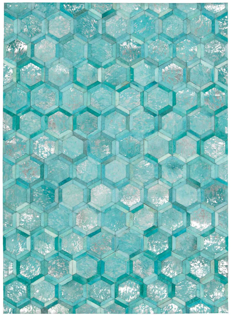 Nourison Michael Amini City Chic MA100 Modern Handmade Woven Indoor only Area Rug Turquoise 8' x 10' 99446209627