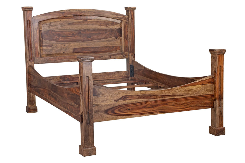 Porter Designs Taos Solid Sheesham Wood Queen Natural Bed Brown 04-196-14-9047H-KIT