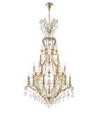 Bethel Antique Brass Chandelier in Metal & Crystal