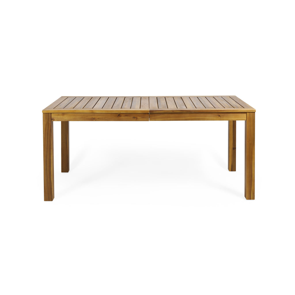 Augustine Outdoor Rustic Acacia Wood Dining Table, Teak Noble House