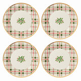 Holiday Plaid Accent Plates, Set of 4