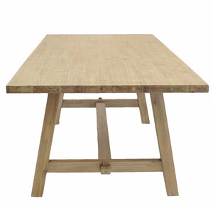 Bedford 79” Rectangular Dining Table - Rustic Acacia Wood with Farmhouse Charm for 6-8 Guests