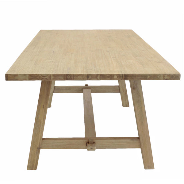 Bedford 79” Rectangular Dining Table - Rustic Acacia Wood with Farmhouse Charm for 6-8 Guests