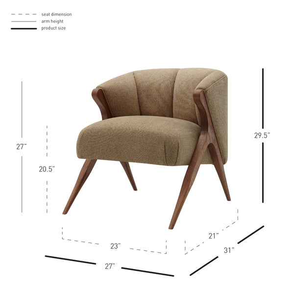 Florence Fabric Accent Chair Havana Cream