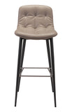 Zuo Modern Tangiers 100% Polyurethane, Plywood, Steel Modern Commercial Grade Barstool Set - Set of 2 Taupe, Dark Gray 100% Polyurethane, Plywood, Steel