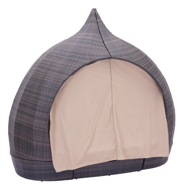 Zuo Modern Majorca 100% Olefin, Polyethylene, Aluminum Modern Commercial Grade Daybed Brown, Beige 100% Olefin, Polyethylene, Aluminum