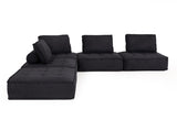 VIG Furniture Divani Casa Nolden - Modern Black Fabric Modular Sectional Sofa VGKNK8542-BLK