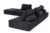 VIG Furniture Divani Casa Nolden - Modern Black Fabric Modular Sectional Sofa VGKNK8542-BLK