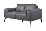 Pietro Top Grain Leather Contemporary Loveseat