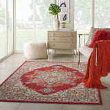 Nourison Majestic MST05 Persian Machine Made Loom-woven Indoor only Area Rug Red 5'6" x 8' 99446713520